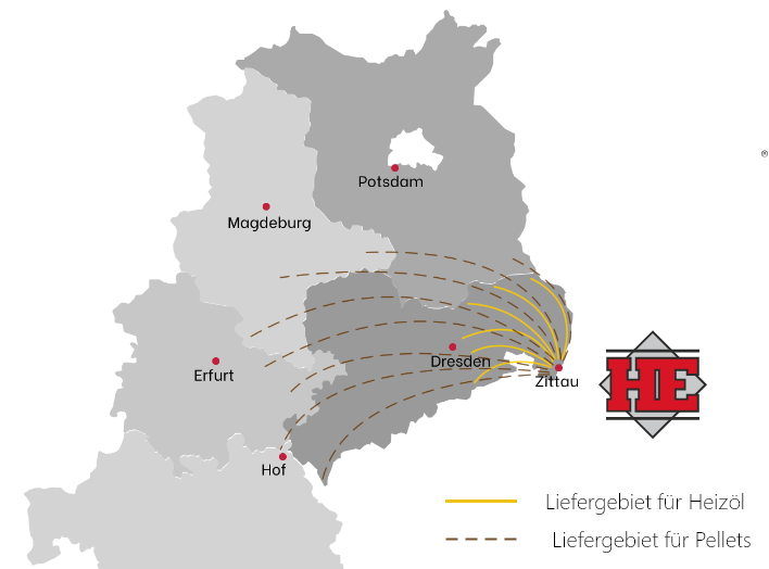Brennstoffhandel in Sachsen - Lieferung in Brandenburg, Thüringen & Sachsen-Anhalt